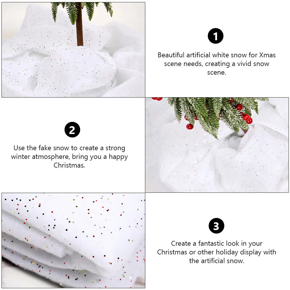 Snow Cotton Christmas Prop Decorative Fake Artificial Decoration Home Silk Floss Party Supplies