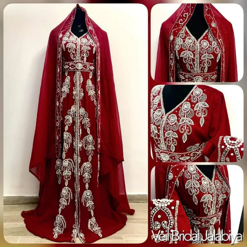 Red New Kaftans Farasha Abaya African Dress Dress from Dubai Morocco European and American Fashion Trends