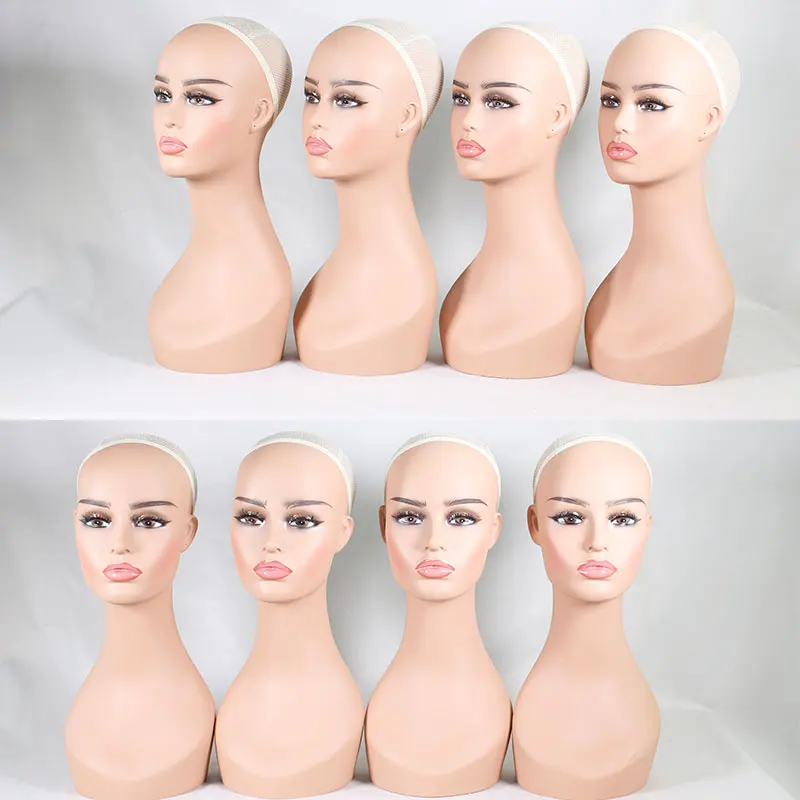 17-Inch Light Brown Mannequin Head Display Manikin Head with T-pin for Wigs,Makeup,Beauty Accessories