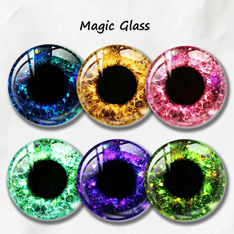 8mm 10mm 12mm 20mm 25mm 30mm 6mm 35mm 50mm 14mm Photo Glass Cabochon Settings Round DIY Jewelry Accessories Dog Animal Eyes