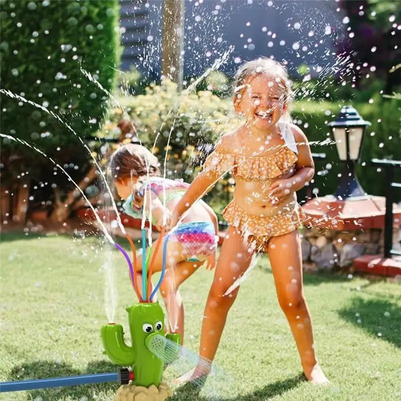 ABJL Cactus Cartoon Sprinkler for Children, Outdoor Water Sprinkler, Kids for Splash Pad, B Swing, Backyard Fun