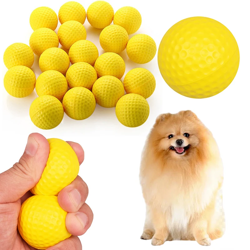 6/12PCS Yellow PU Balls Dog Favors Interactive Playing Balls High Elasticity Indoor Outdoor Parks Chasing Games Pet Supplies ZYF