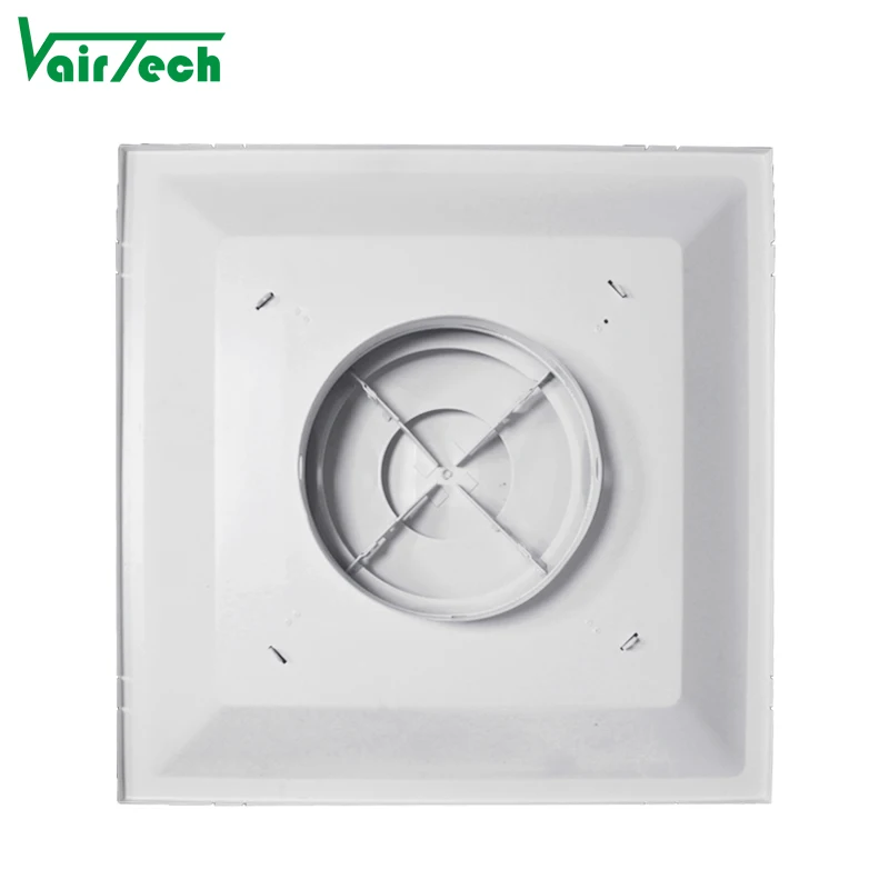تكييف الهواء التيار المتناوب تنفيس الصلب اللوحة وضع 4-way مربع إمدادات الهواء سقف مخروطي الناشر 24x24 بوصة للإظهار