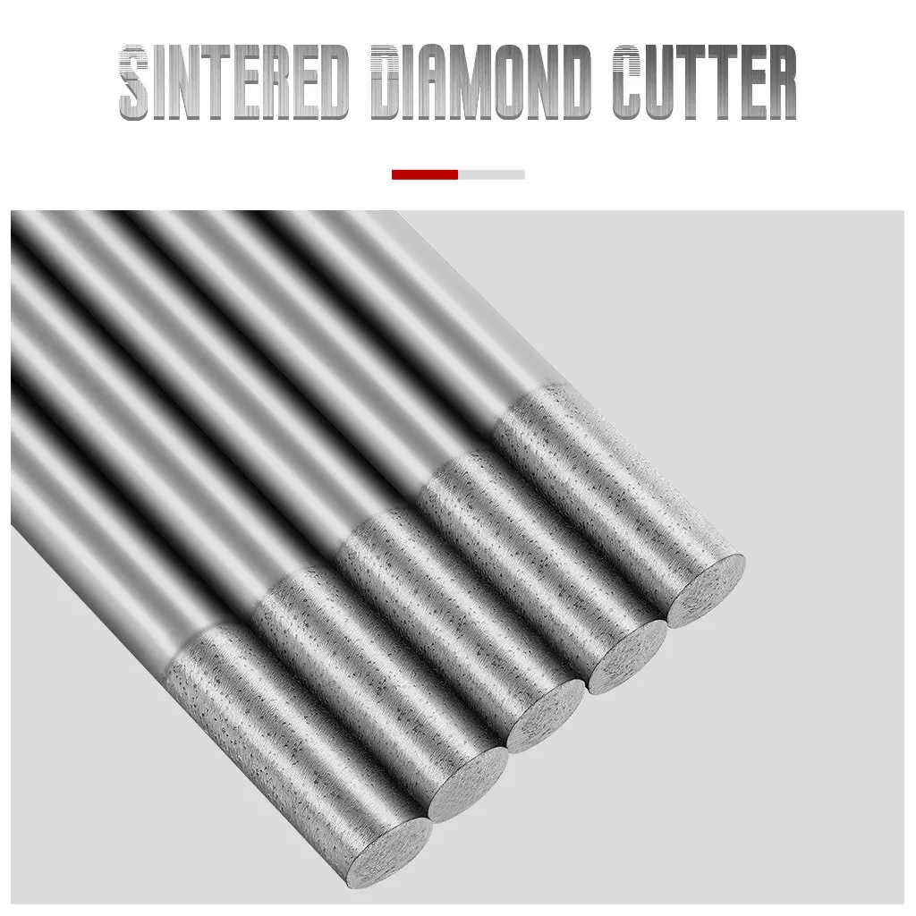 12-16mm Flat-End Sintering Diamond Router Cutter Stone Milling Bit Granite Cutting Tools for CNC Engraver 3pcs Straight Endmill