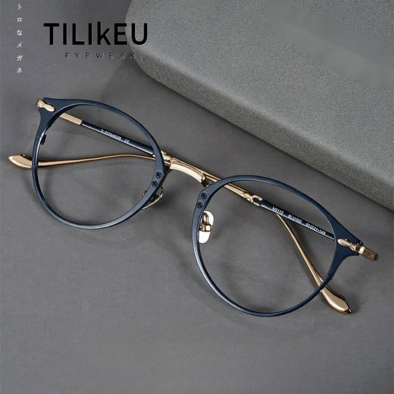 2026 Pure Titanium Retro Oval Eyeglasses Frame M3112 Ultra-Light Large Face Men's Glasses Frames Designer Japanese Style Eyewear