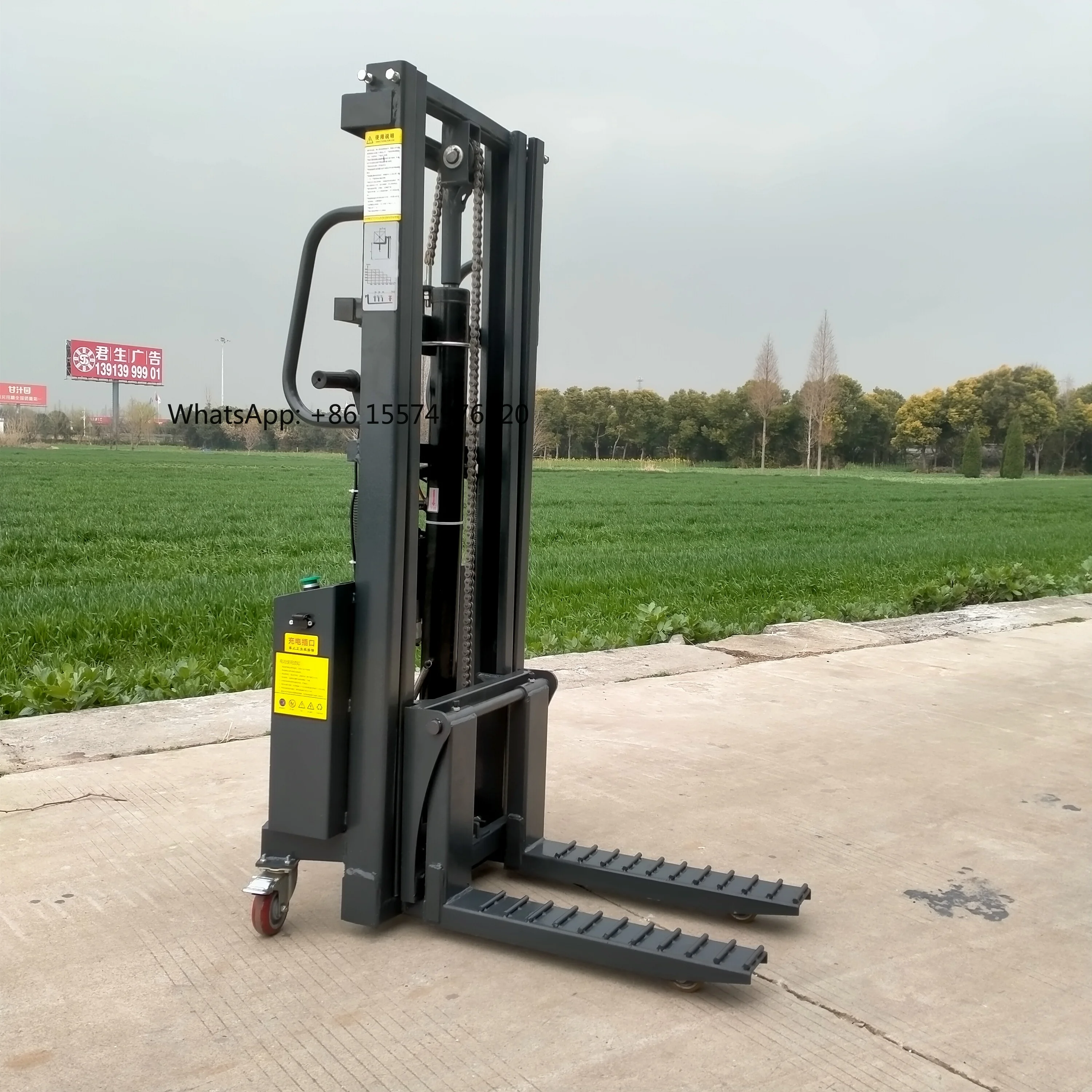 

Электрический штабелер грузоподъемностью 1 тонна, 3,5 метра, с ручным и электрическим приводом, гидравлический подъемник для склада, аккумуляторный паллетный подъемник.