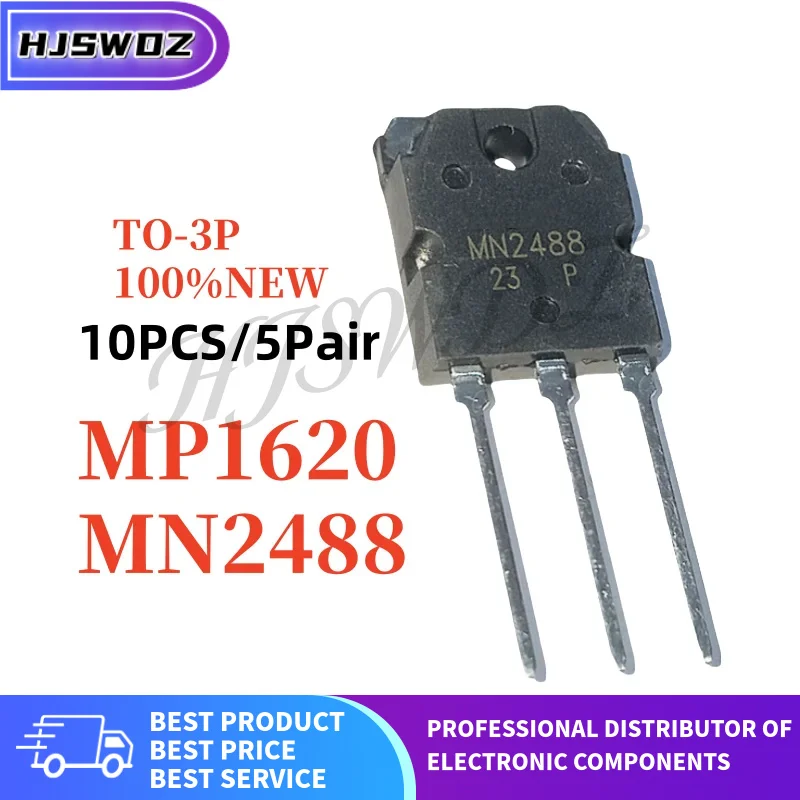 10 peças = 5 pares mn2488 mp1620 TO-3P amplificador de potência de áudio eletrônico novo em estoque
