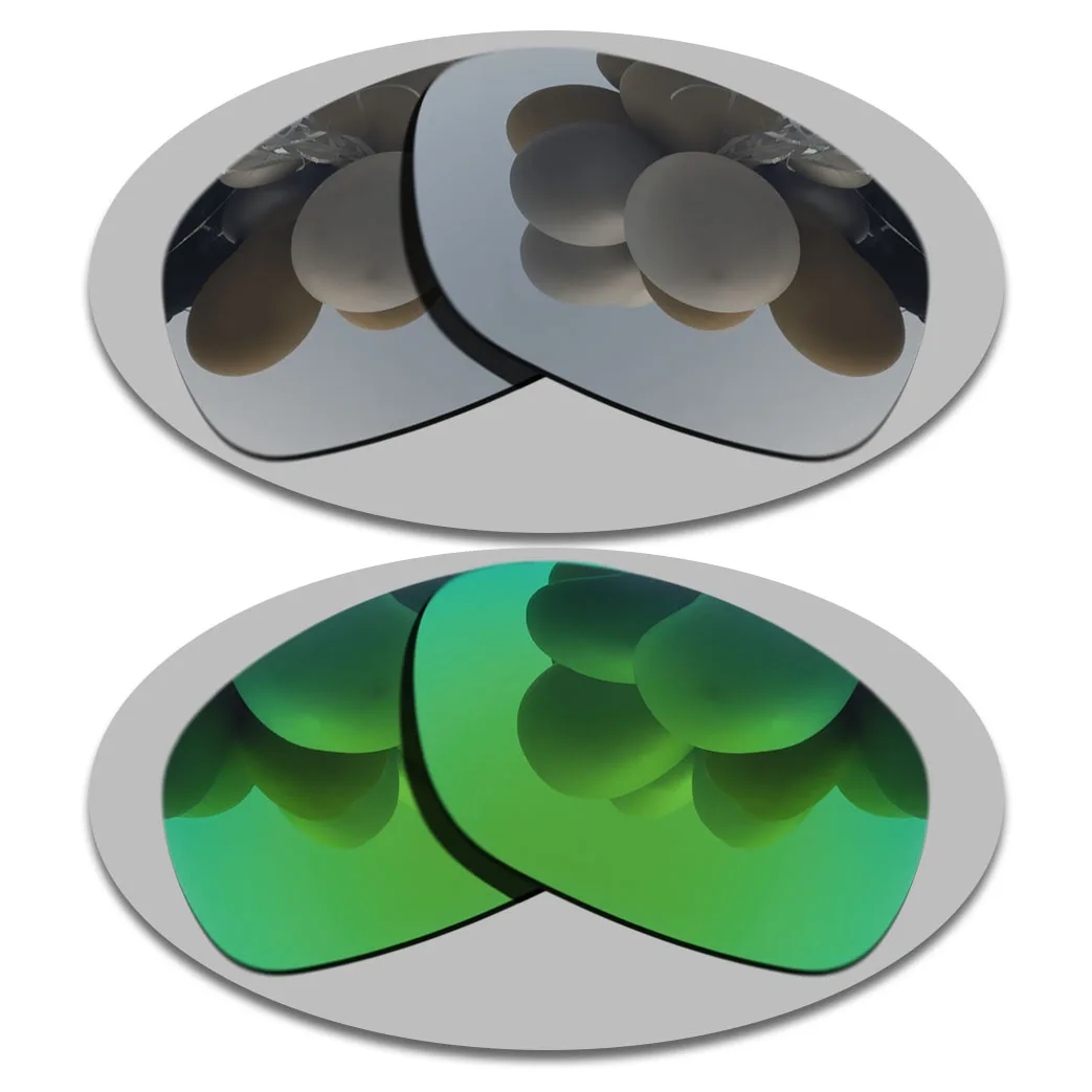 Silver&Green Lenses Replacement For-Ten-x Polarized Sunglasses