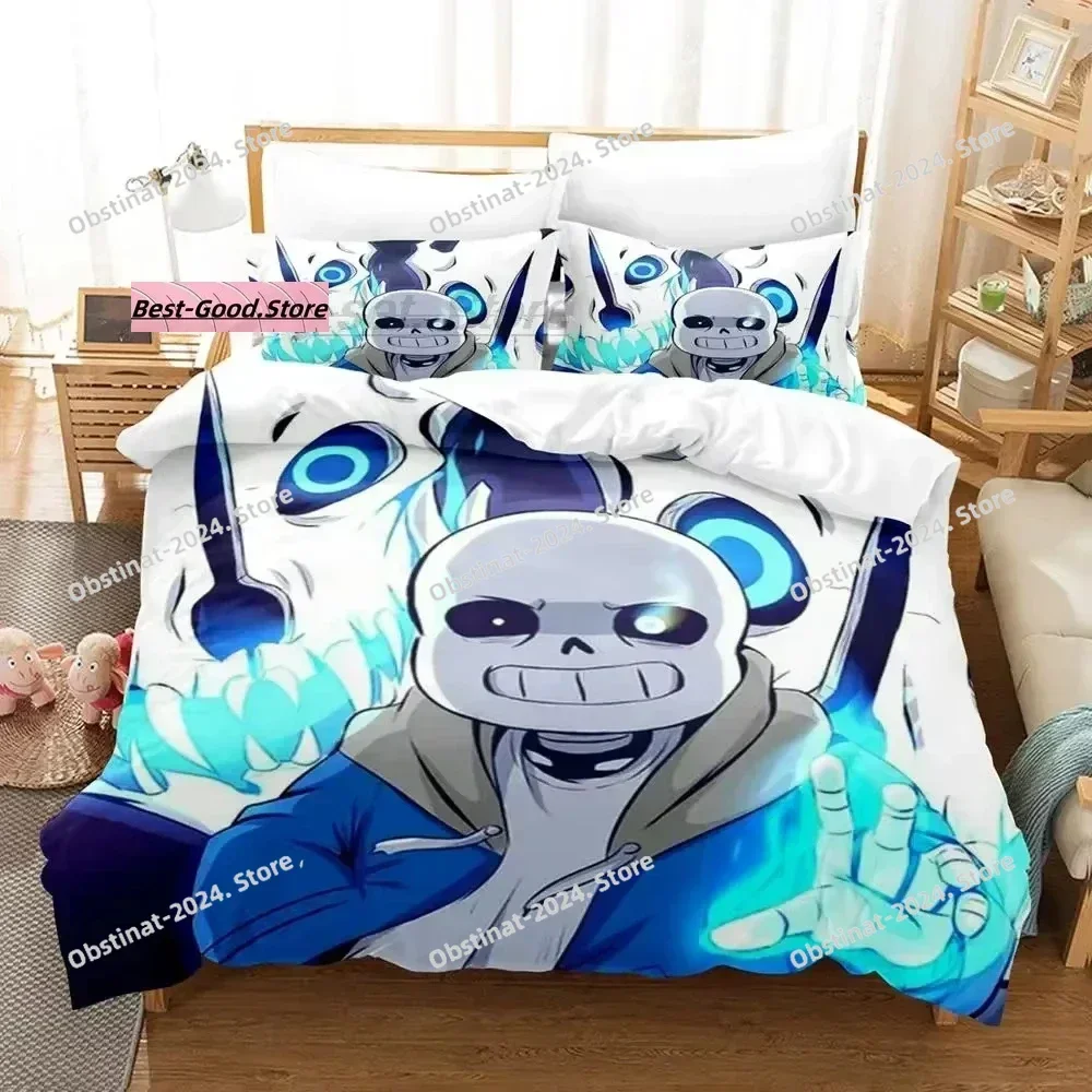 

New Undertale Sans Bedding Set Single Twin Full Queen King Size Bed Set Aldult Kid Bedroom Duvetcover Sets Anime Bed Sheet Set