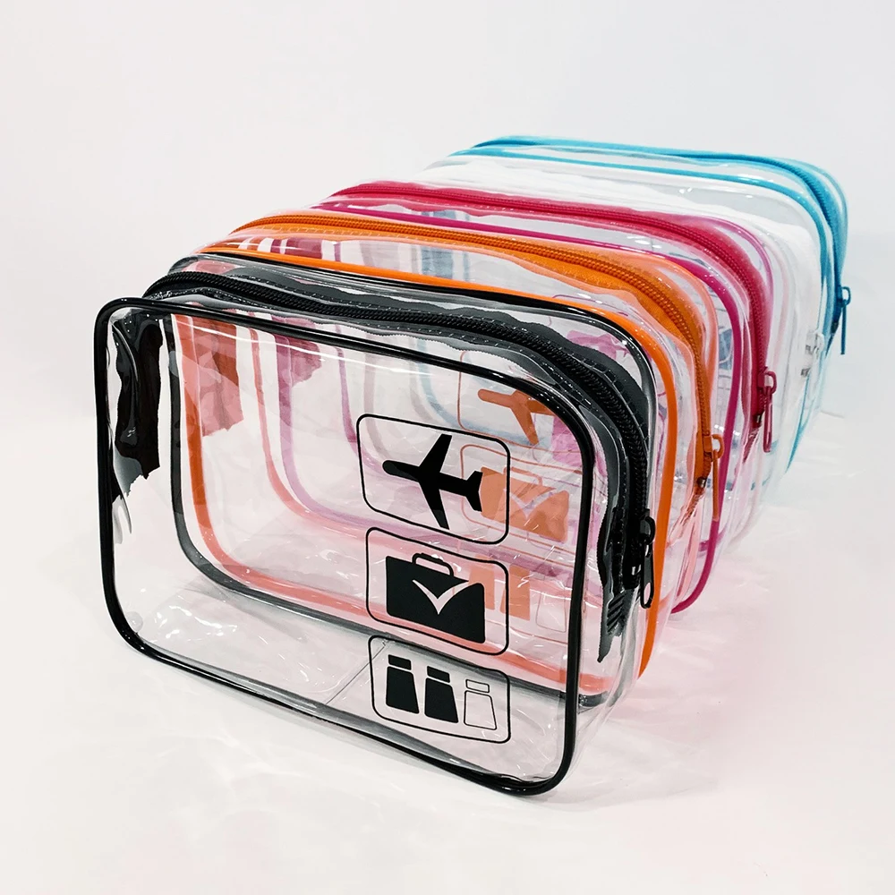 

Clear Makeup Bag With Zippers Transparent Makeup Organizer Cosmetic Makeup Bags For Vacation Business Trip Airport Bathroom