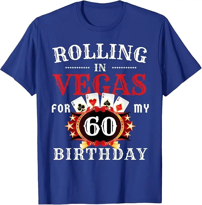 Rolling in Vegas für meine 60. Geburtstagsfeier in Las Vegas T-Shirt Y2k Lustiges Geburtstagsparty-Casino in Las Vegas für Männer Spruch-T-Shirt – Detail 12