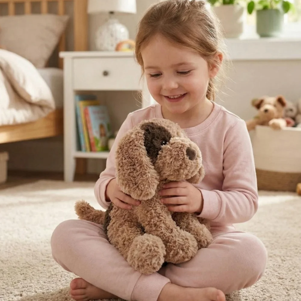 

Adorable Sitting Puppy Plush Toy Cartoon Dog with Big Ears Stuffed Animal Doll Pillow Creative Home Decor Gift