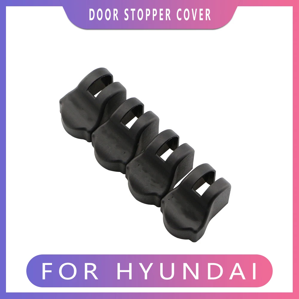 4 Pcs/Set ABS Black Car Door Stopper Protection Cover Sticker for Hyundai Tucson Ix35 Solaris Sonata 8 9 Verna Santa Fe Elantra