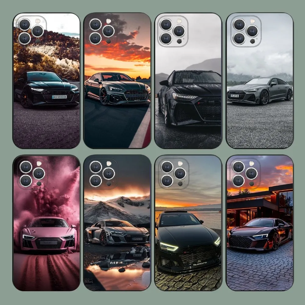 

A-Audis R-S Sport car Phone Case For iPhone 15,14,13,12,11,Plus,Pro Max,XS,X,XR,SE,Mini,8,7 Soft Silicone Black Cover