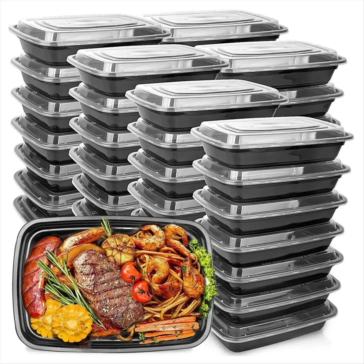 A013 1000ml Thick Disposable Takeaway Lunch Box Tableware Can Be Microwave Heated Rectangular Plastic Bowl Food Packaging Box