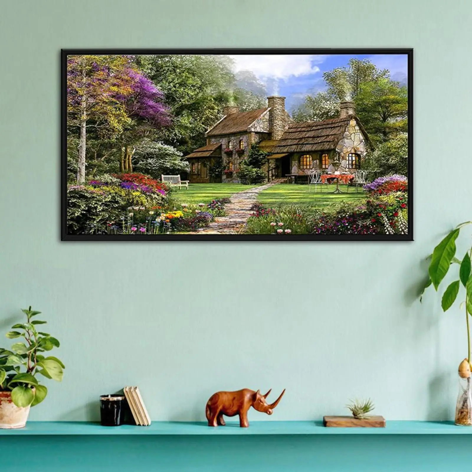 

5D DIY Diamond Painting Forest House Full Round Picture 85x45CM Full Round Picture Craft Round Diamond Resin Picture