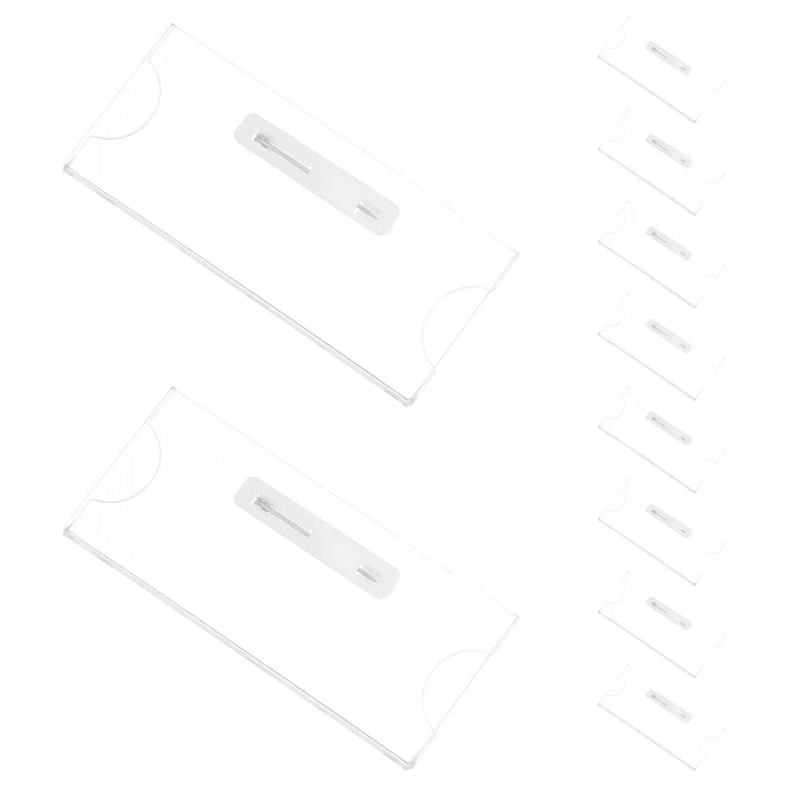 

10pcs Hotel Badge Holders Acrylic Student Id Card Officer Employee Name Tag Cases For School Work Meeting Use