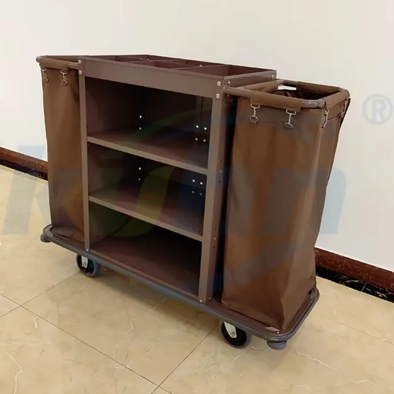 Hotel 0.8mm Thickness Steel Better Loading Capacity Service Trolley with Durable Bag