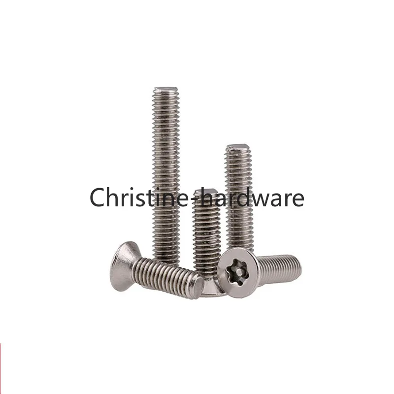 50pcs #6-32*L T10 Titanium Countersunk Head Phillips Screws American ISO14581 Torx Flat Head Ti Blossom Six-Lobe Screws