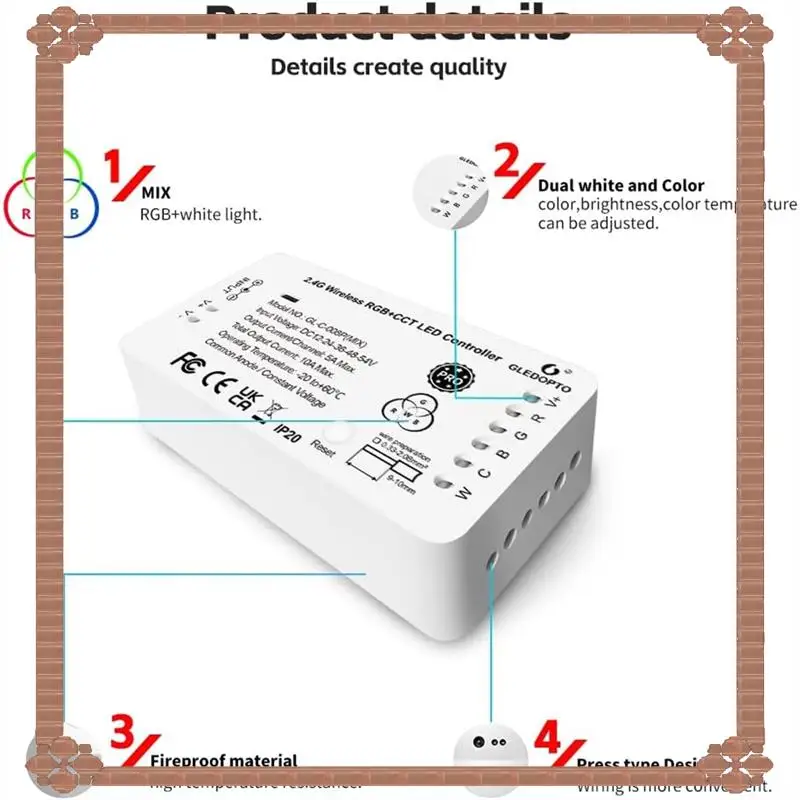 24-Hour Delivery GLEDOPTO PWM Dimming Zigbee 3.0 LED Strip Controller RGBCCT RGBW Pro White Light Mix Smart Phone App Voice Cont