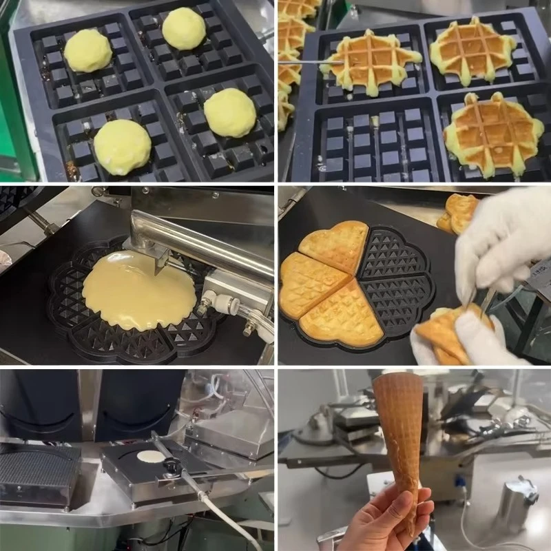 2026 Automatic Industrial Waffle Cone Egg Roll Maker Wafer Stick Machine Turntable Baking Production Line Equipment Customized