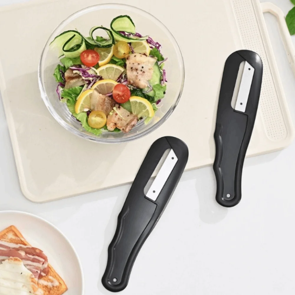 Black Multi-functional Vegetable Peeler Non-slip Handle Sharp Cabbage Shredder Plastic Hanging Kitchen Slicing Cutter Salad