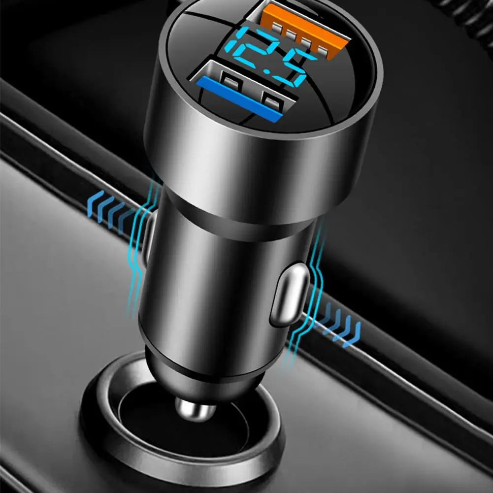 100W PD+QC3.0 Aluminum Alloy Car Charger Super Fast LED TYPE-C USB Phone Mini Charger Cigarette Lighter Car Accessories