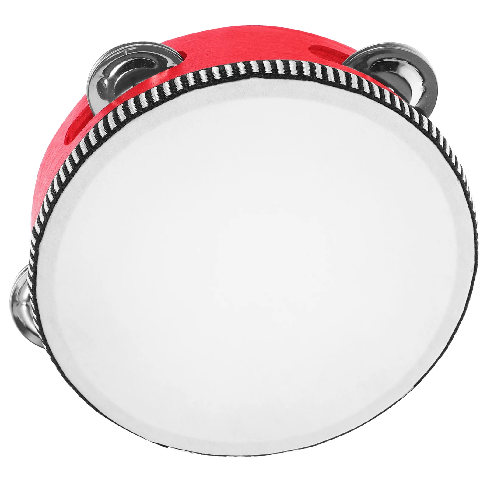

Wooden Tambourine Drum 6 Inch Red Round Percussion Instrument Kids Musical Toys Tambourine Bell
