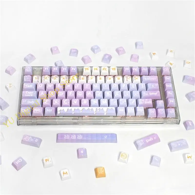 96BA Exquisite 128 Keys Dreamy Keycap Set XDA Profile PBT 5-Sided Dye-Sublimation ​Keycaps DIY Mechanical Keyboards Keycap