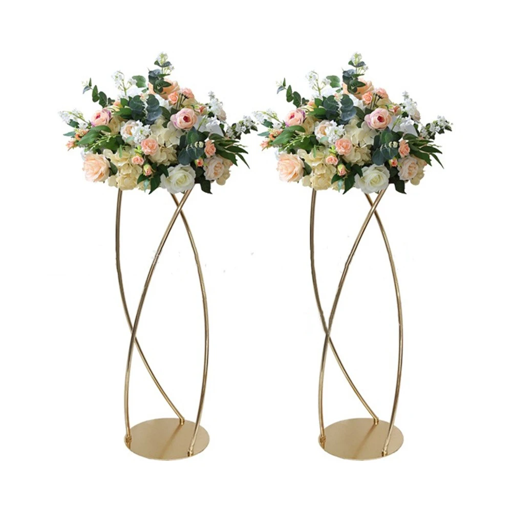 10PCS Vases Gold Flower Stand Metal Road Lead Wedding Table Centerpiece Flowers Rack For Event Party Home Decoration