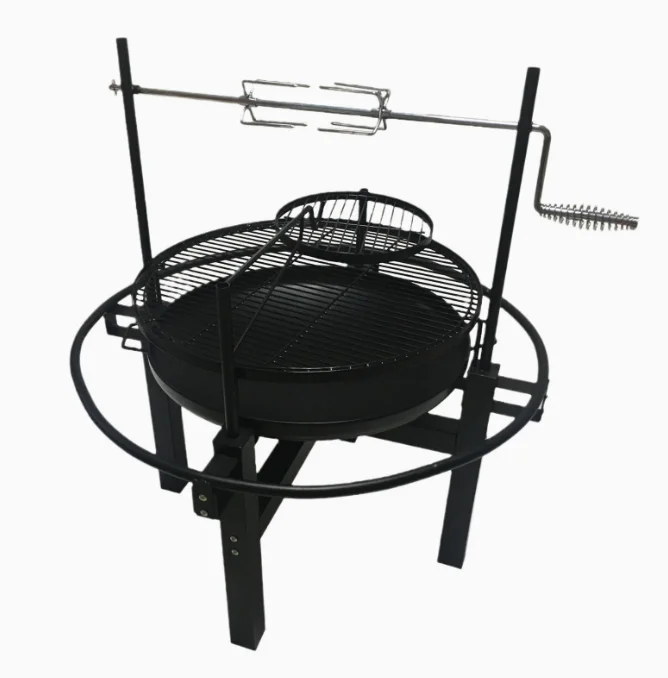 5 in 1 Large Steel Wood Burning Fire Pit With Barbecue Roasting Grill Outdoor Backyard