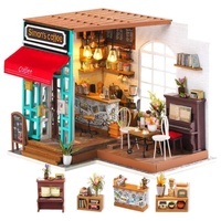 Robotime 1:20 Miniature House Kits Model Building Kits Hobbies Gifts for Women and Men Simon's Coffee Toys