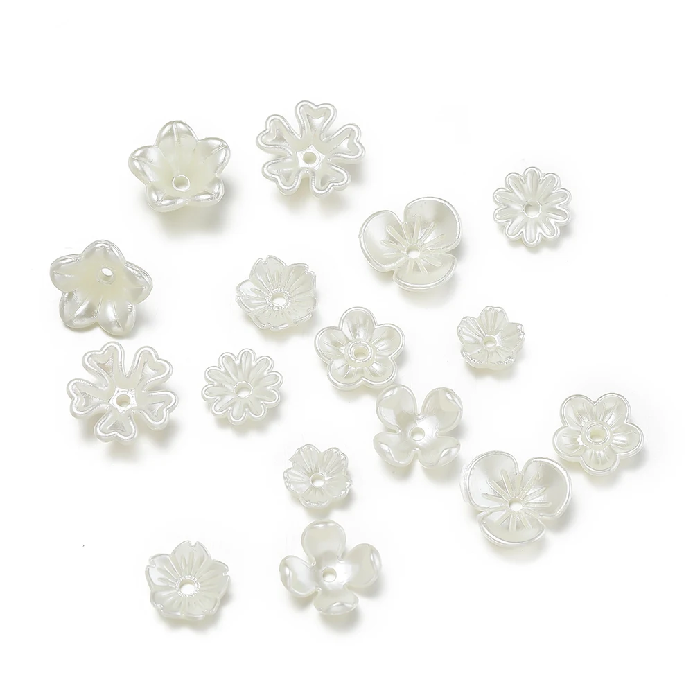 100 teile/los ABS Imitation Perle Blume Spacer Perlen End Kappen Charms Anhänger für DIY Armband Halskette Schmuck Machen Liefert