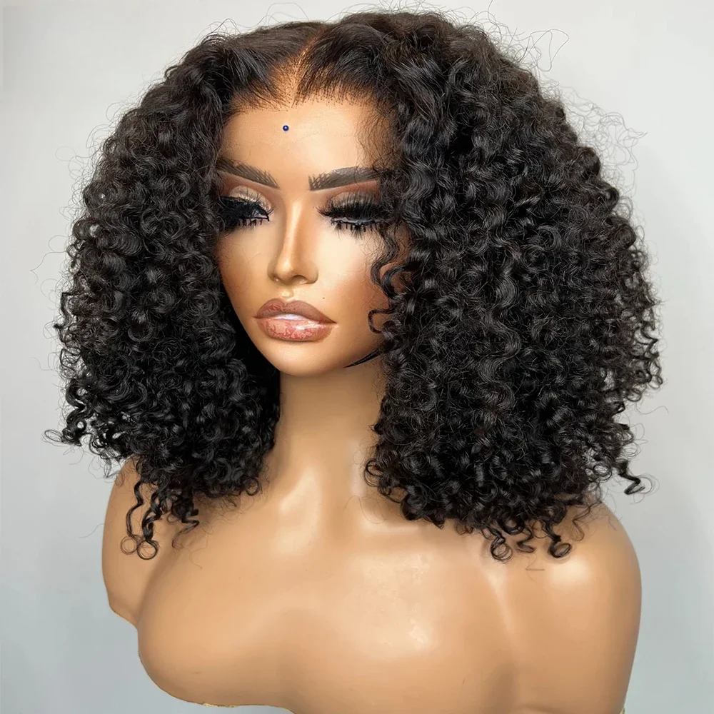 

20-дюймовый мягкий средний длинный курчавый вьющийся парик спереди, Джерри Керл для женщин, синтетический предварительно сорванный бесклеевой парик для повседневного ношения