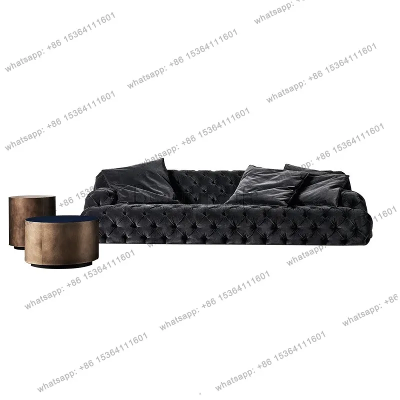 Nordic light luxury modern three-person sofa simple villa customization
