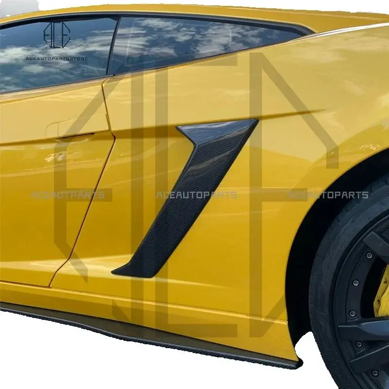 Tampa de ventilação lateral em fibra de carbono real para Lamborghini Gallardo LP550 560 570, entrada de ar.