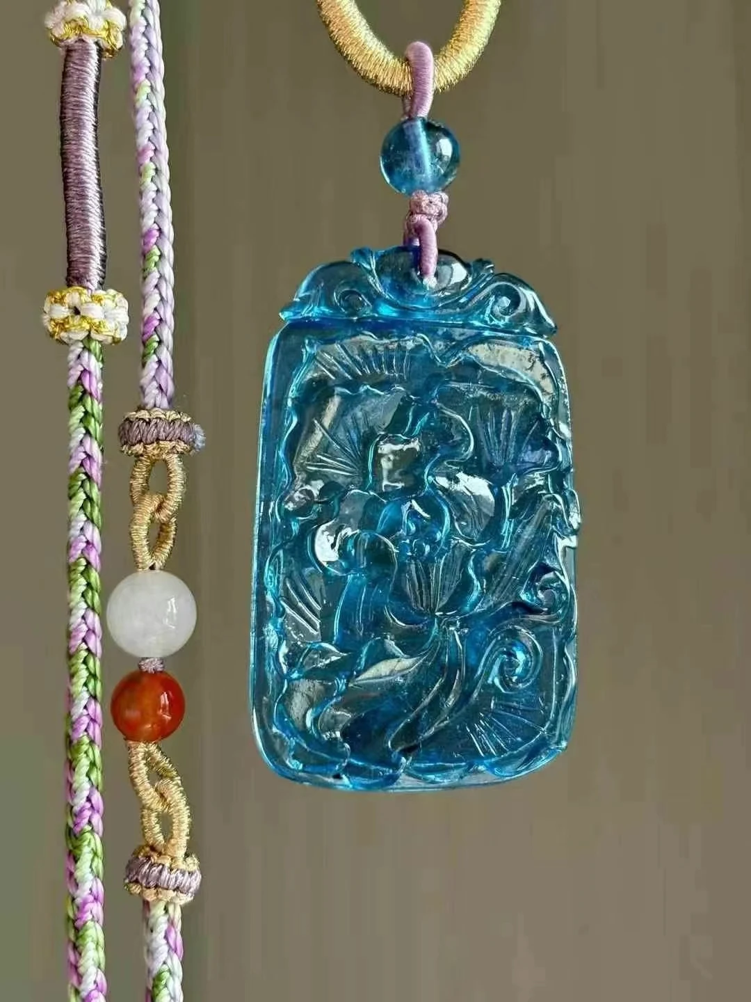 

Natural Blue Aquamarine Flower Pendant 40x26x5.2mm Blue Aquamarine Brazil 18K Gold Women Fashion Jewelry AAAAAA