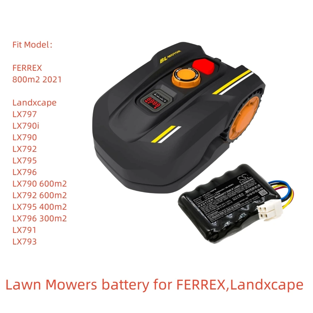 Li-ion Lawn Mowers battery for FERREX Landxcape,20.0v,2500mAh,800m2 2021 LX790i LX790 600m2 LX792 600m2 LX795 400m2 LX796 300m2