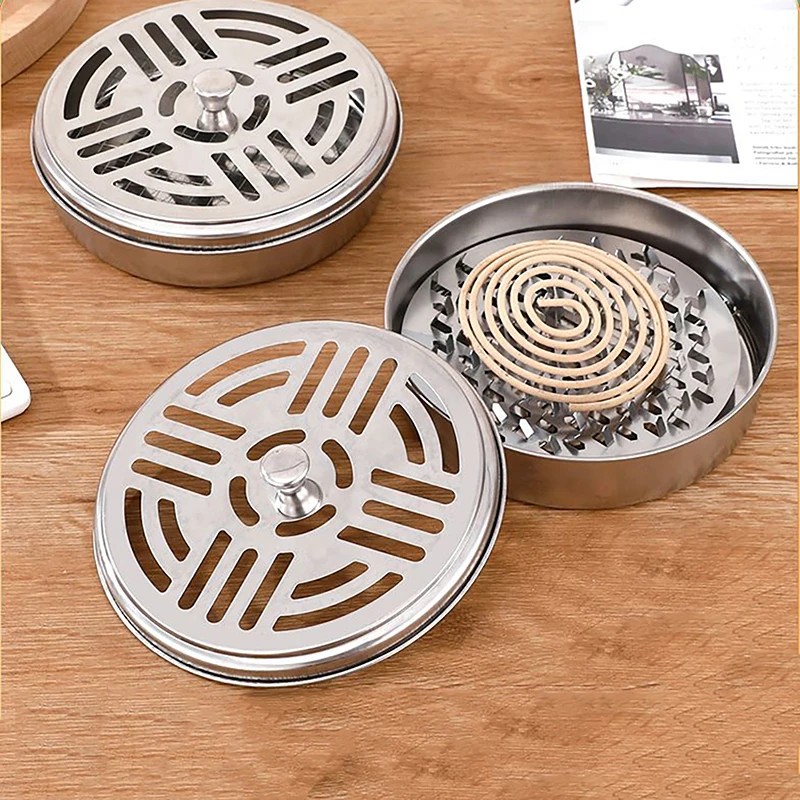 Mosquito Coil Tray Portable Holder Hotel Insect Repellent Rack with Cover Summer Anti-mosquito Home Camping Outdoor Supply