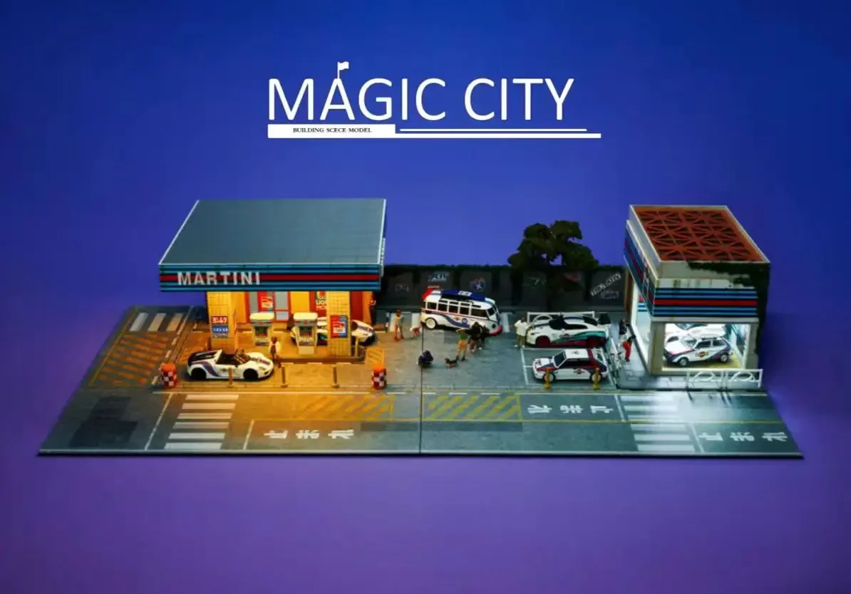 **Preorder**Magic City 1:64 MARTINI Gas Station&Exhibition Hall Diorama