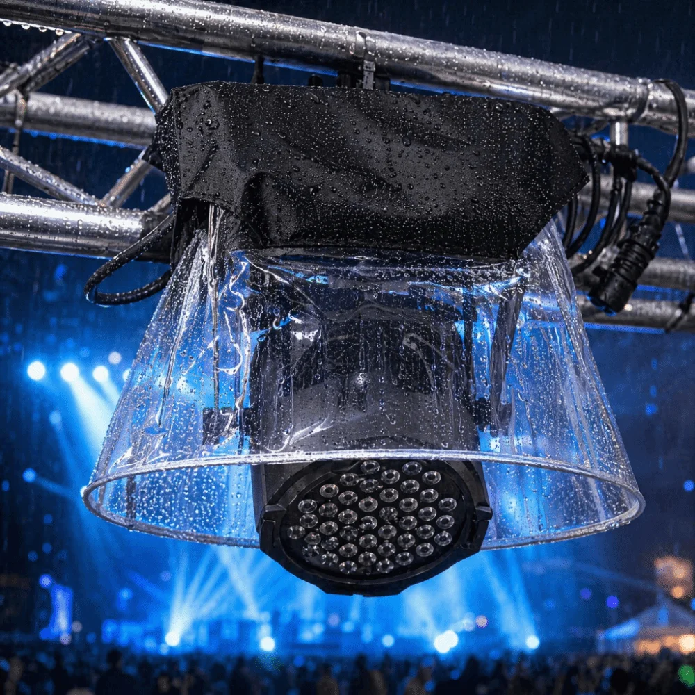 Portable Flame Retardant Moving Light Rain Cover Waterproof Dustproof Stage Light Cover Protective LED Par Rain Cover Concert