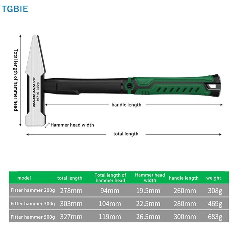 

Инструменты для строительства и отделки, молоток с плоской головкой 200/300 г, молоток-утконос с пластиковым покрытием, молоток с головкой 500 г, молоток слесарный
