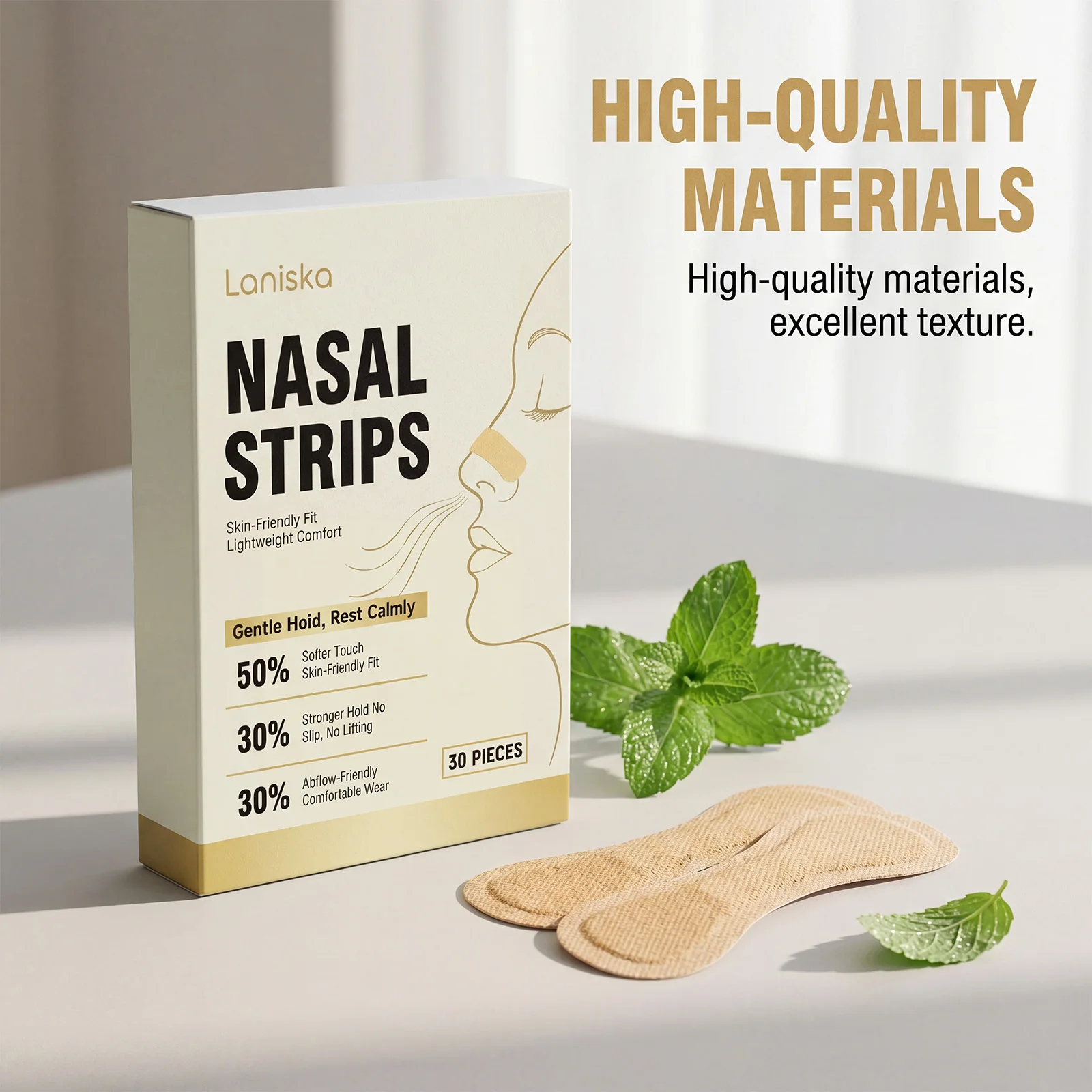 Nose Breathing Sleep Strips Anti-Snoring Solution for Better Nighttime Breathing Nasal Congestion Relief from Colds Allergies - view 3