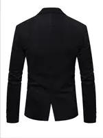 Men's Corduroy Blazer Jacket Medium Thick Business Suit Spring & Fall Season Fitted Design Woven Fabric Style 3