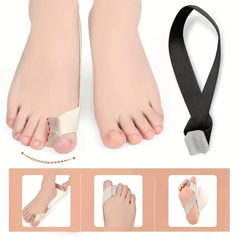 1/2/4pcs Hallux Valgus Corrector One Side Thumb Valgus Corrector Tension Strap Pain Relief Toefinger Separator Toe Straightener