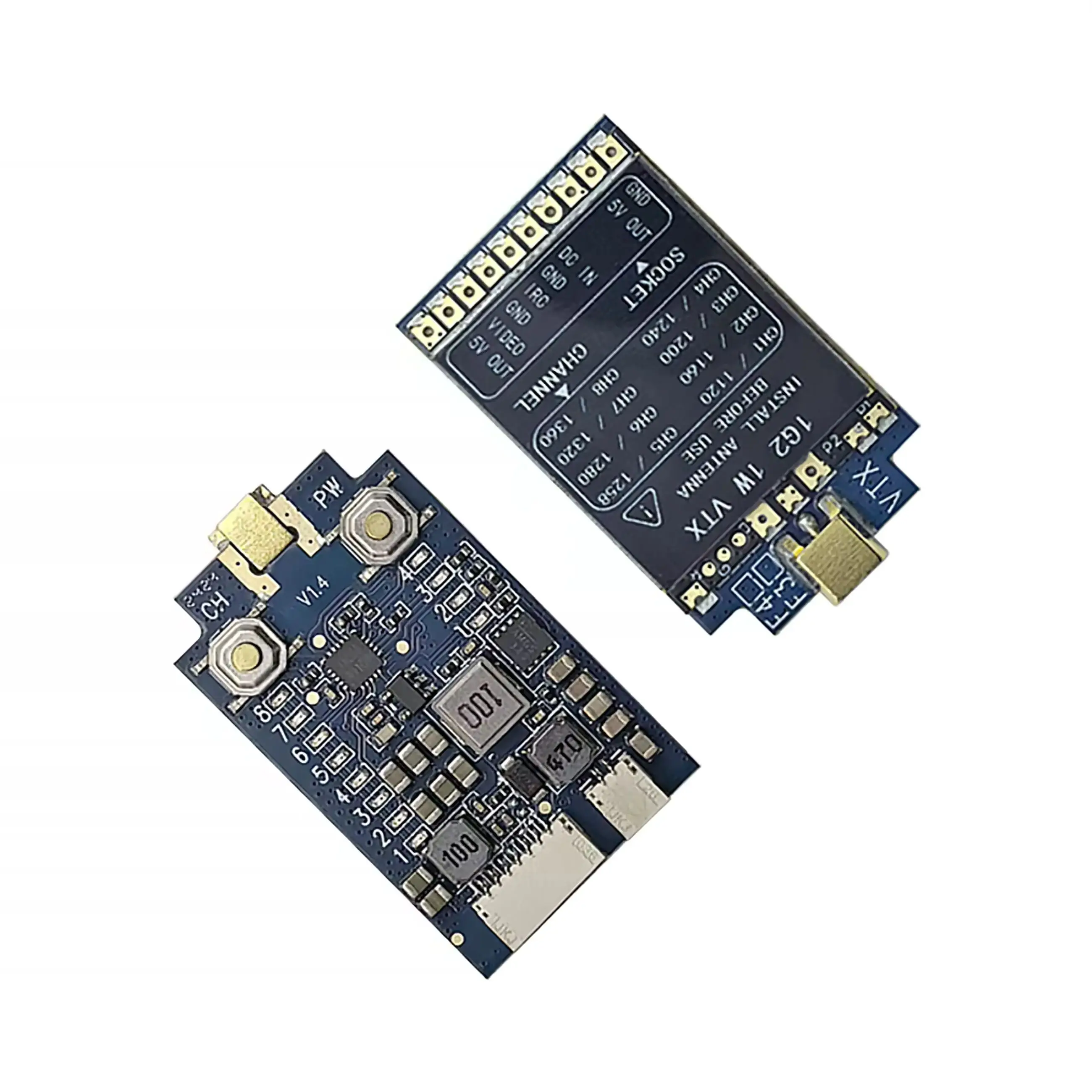 FPV Glasses 1W VTX 1.2G/1.3GHz Video Transmitter 1.2G 1W VTX Transmission with Sound High Definition Long Distance Transmission