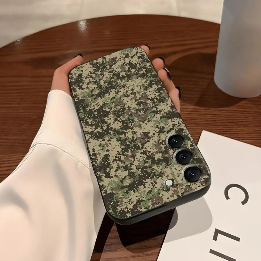 Camouflage Pattern Case for Samsung Galaxy S23 FE S21 S9 S24+ S22 S20 S25 Ultra S25+ S24 Plus Soft Back Phone Cover