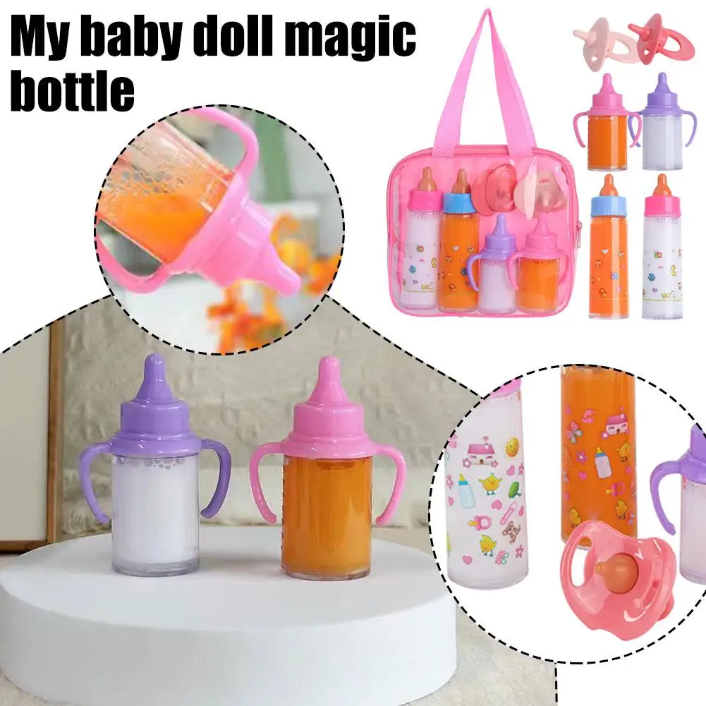 

Набор для кормления куклы My Sweet Baby, состоящий из 6 предметов, набор для кормления куклы для игрушечной коляски, 2 бутылки для молока и сока с 2 игрушечными сосками