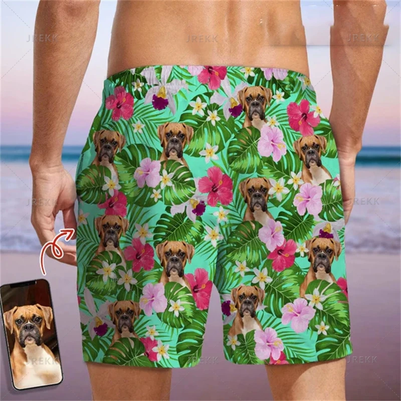 Hawaiian 3D Customized Faces Print Beach Shorts Men Cool Streetwear Design Styles Board Shorts Kid Fashion Swimming Trunks Pants