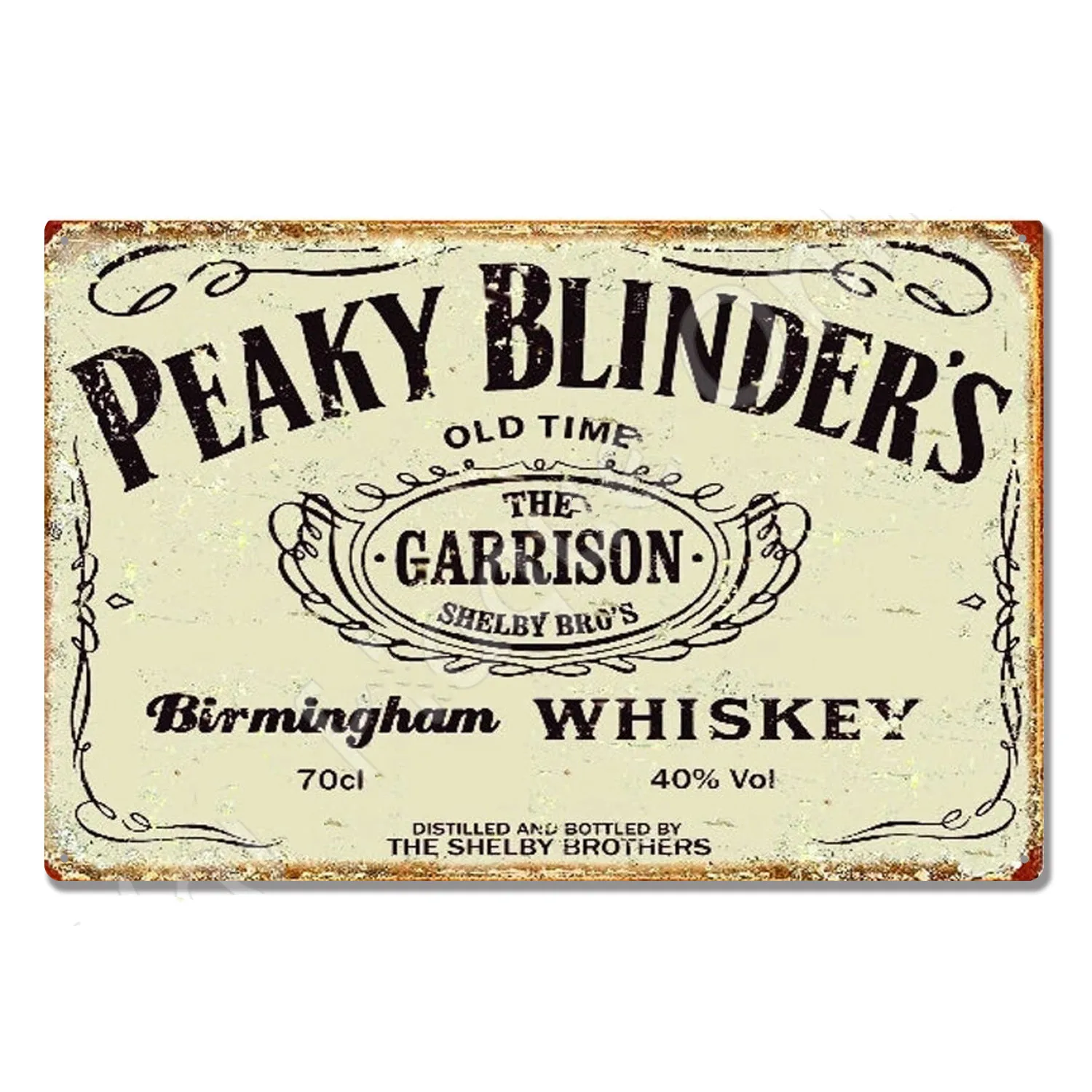 Vintage Tin Sign Peaky Blinders Whiskey Metal Sign Poster Retro Art Plaque Wall Decor for Home Bar Pub Cafe Restaurant 8x12 Inch